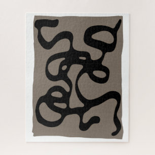 Signalen op afstand: Abstract zwart & grijs Legpuzzel
