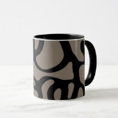Signalen op afstand: Abstract zwart & grijs Mok (Voorkant rechts)