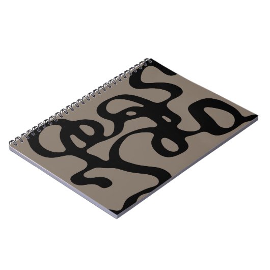 Signalen op afstand: Abstract zwart & grijs Notitieboek (Linkerzijde)