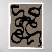 Signalen op afstand: Abstract zwart & grijs Poster (Voorkant)