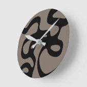 Signalen op afstand: Abstract zwart & grijs Ronde Klok (Hoek)