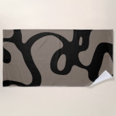 Signalen op afstand: Abstract zwart & grijs Strandlaken (Voorkant)