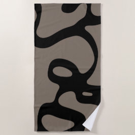 Signalen op afstand: Abstract zwart & grijs Strandlaken
