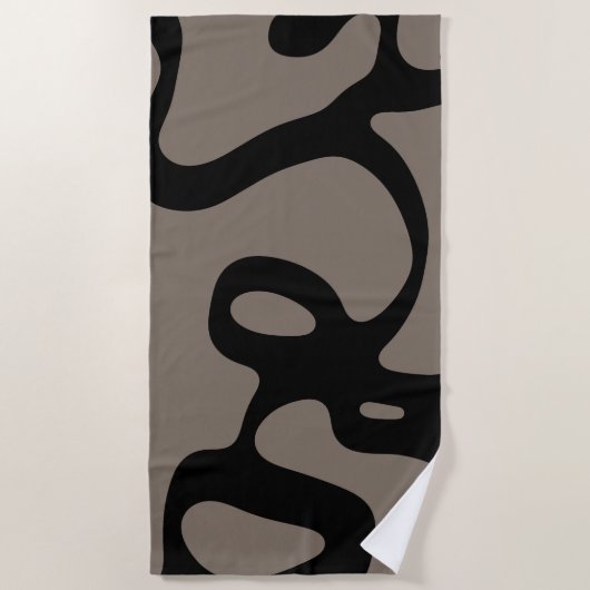 Signalen op afstand: Abstract zwart & grijs Strandlaken (Voorkant)