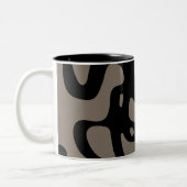 Signalen op afstand: Abstract zwart & grijs Tweekleurige Koffiemok (Links)