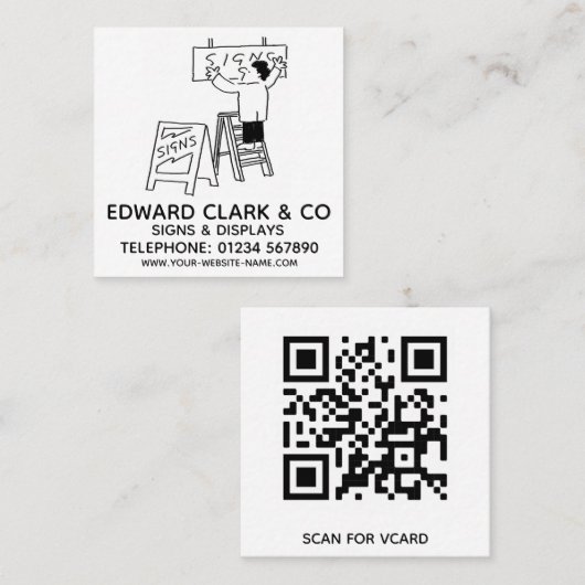 Signaleringen en beeldschermen vierkante visitekaartje (Voorkant / Achterkant)