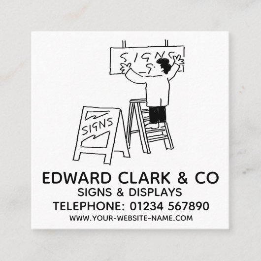 Signaleringen en beeldschermen vierkante visitekaartje (Voorkant)