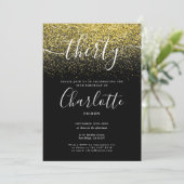 Signature 30th Birthday Gold Glitter Confetti Kaart (Staand voorkant)