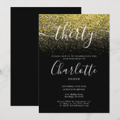 Signature 30th Birthday Gold Glitter Confetti Kaart (Voorkant / Achterkant)