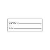 Signature and Date with Lines to Write on Zelfinktende Stempel (Design)