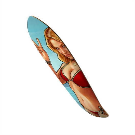 Signature Beach Babe Custom Pro Long Board Skateboard (Voorkant)