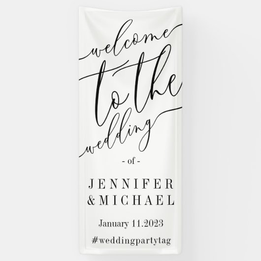 Signature Big Welcome to the bruiloft Spandoek (Verticaal)