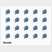 Signature Blue Abstracte Vinylstijl Vierkante Sticker (Vel)