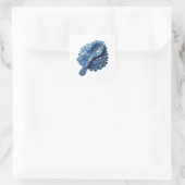 Signature Blue Abstracte Vinylstijl Vierkante Sticker (Tas)