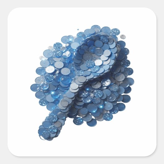 Signature Blue Abstracte Vinylstijl Vierkante Sticker (Voorkant)