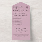 Signature Blush Pink Wedding Kindly Reply All In One Uitnodiging (Binnen)