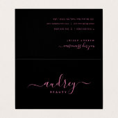 Signature Chic Typography Pink and Black Visitekaartje (Buitenkant ongevouwen)