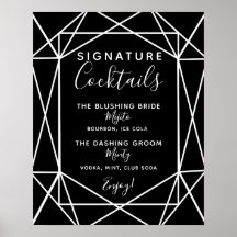 Signature Cocktail bar sign geometrisch bruiloft
