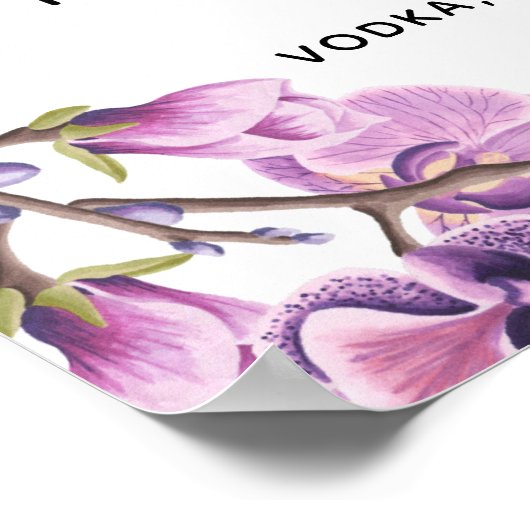 Signature Cocktail bar sign paars bruiloft Poster (Hoek)