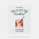 Signature Cocktail Classy Green & Red Acryl Bord (Voorkant)