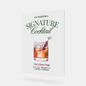Signature Cocktail Classy Green & Red Acryl Bord (Hoek)