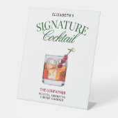 Signature Cocktail Classy Green & Red Reclamebord Met Voetstuk (Voorkant)