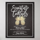 Signature Cocktail Drink Menu Wedding Decor Poster (Voorkant)