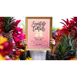 Signature Cocktail Drink Menu Wedding Decor Poster