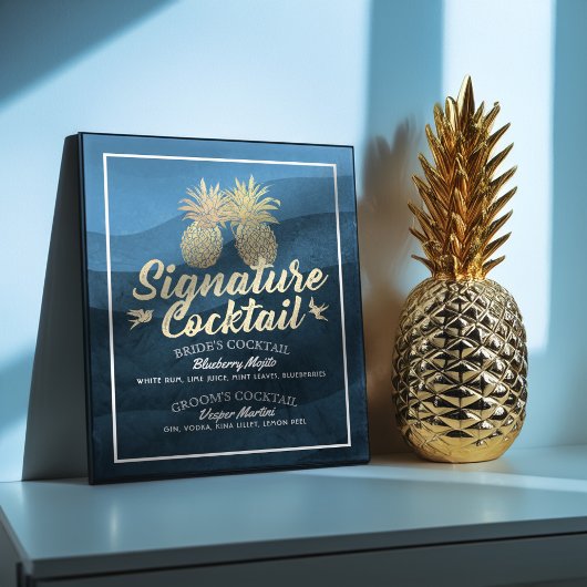 Signature Cocktail Drink Menu Wedding Decor Poster