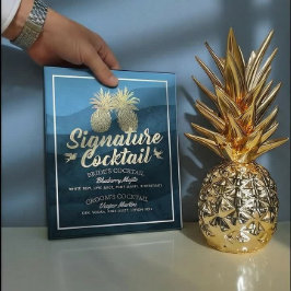 Signature Cocktail Drink Menu Wedding Decor Poster