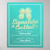 Signature Cocktail Drink Menu Wedding Decor Poster (Voorkant)