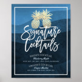 Signature Cocktail Drink Menu Wedding Decor Poster (Voorkant)
