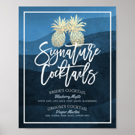 Signature Cocktail Drink Menu Wedding Decor Poster