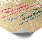 Signature Cocktail Drink Menu Wedding Decor Sign Poster (Hoek)