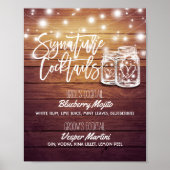Signature Cocktail Drink Menu Wedding Decor Sign Poster (Voorkant)