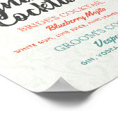 Signature Cocktail Drink Menu Wedding Decor Sign Poster (Hoek)