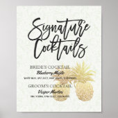 Signature Cocktail Drink Menu Wedding Decor Sign Poster (Voorkant)