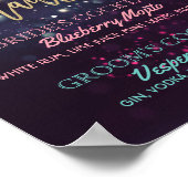 Signature Cocktail Drink Menu Wedding Decor Sign Poster (Hoek)