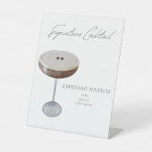 Signature Cocktail Espresso Martini Reclamebord Met Voetstuk (Voorkant)