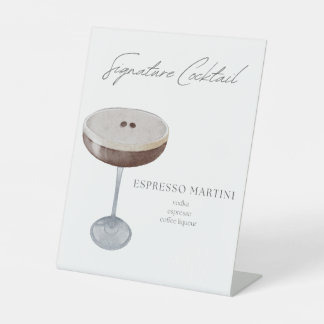 Signature Cocktail Espresso Martini Reclamebord Met Voetstuk