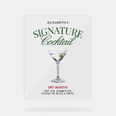 Signature Cocktail Green & Red Classy Acryl Bord (Voorkant)