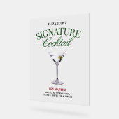 Signature Cocktail Green & Red Classy Acryl Bord (Hoek)