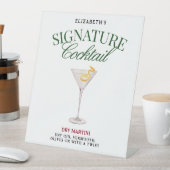 Signature Cocktail Green & Red Classy Reclamebord Met Voetstuk (Insitu)