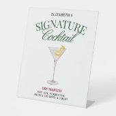 Signature Cocktail Green & Red Classy Reclamebord Met Voetstuk (Voorkant)
