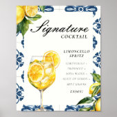 Signature Cocktail Limocello Spritz Positano Sign Poster (Voorkant)