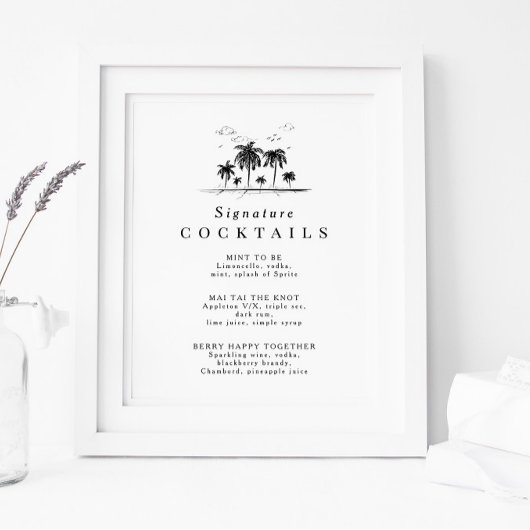 Signature Cocktail Menu Poster