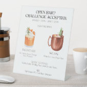 Signature Cocktail Open Bar Wedding Sign Reclamebord Met Voetstuk (Insitu)