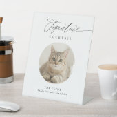 Signature Cocktail Sign Pet Foto Elegant Wedding Reclamebord Met Voetstuk (Insitu)