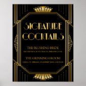 Signature Cocktail Wedding Sign | Gatsby Art Deco Poster (Voorkant)