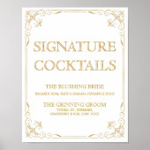 Signature Cocktail Wedding Sign | Gatsby Art Deco Poster (Voorkant)